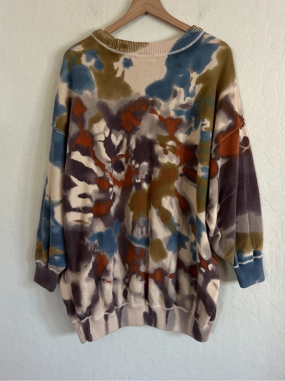 Natural Life Taylor Sunset Oversized Cotton Crewneck Sweater L/XL Tie Dye Boho - Picture 9 of 9